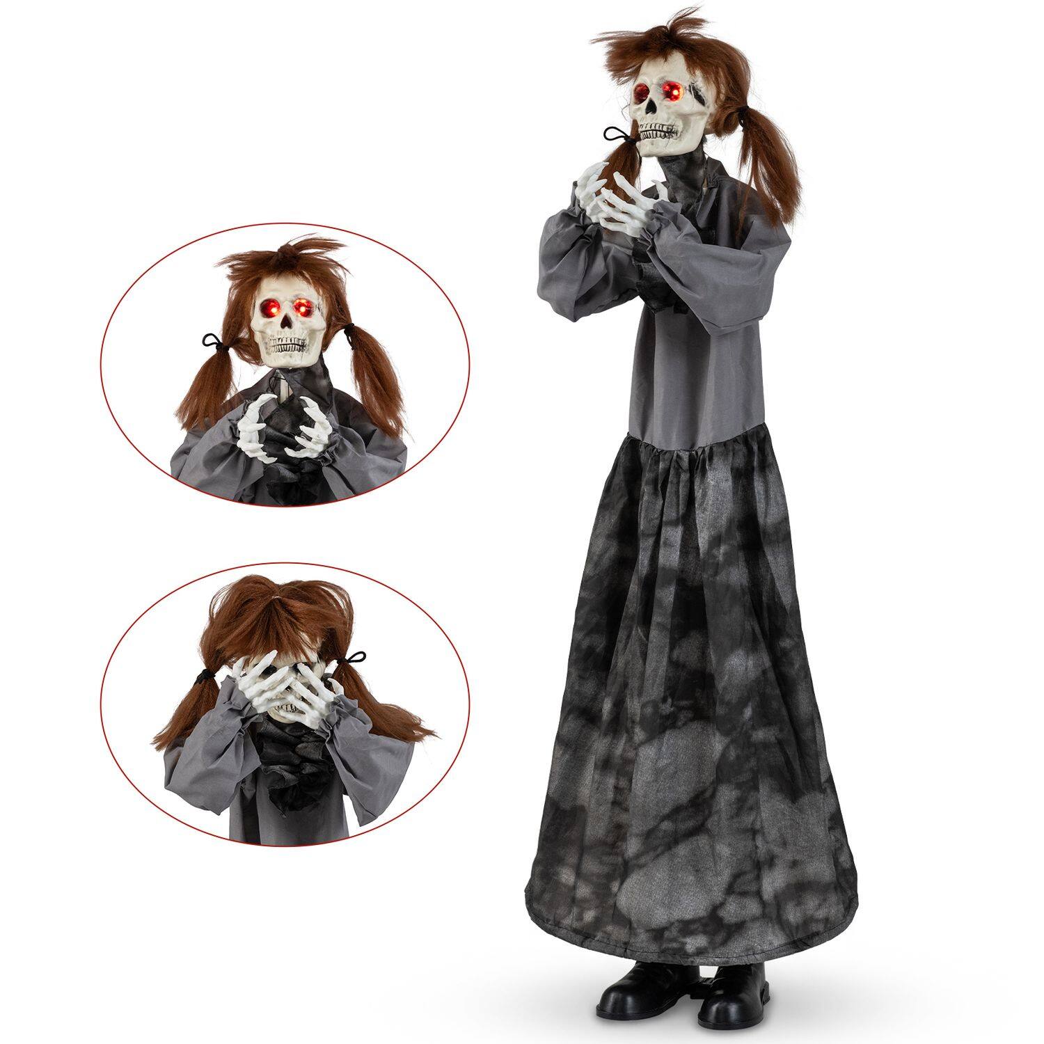 Halloweeni animatroniline hüppehirmu nukk hüpikpea ja heliaktiveeritava disainiga