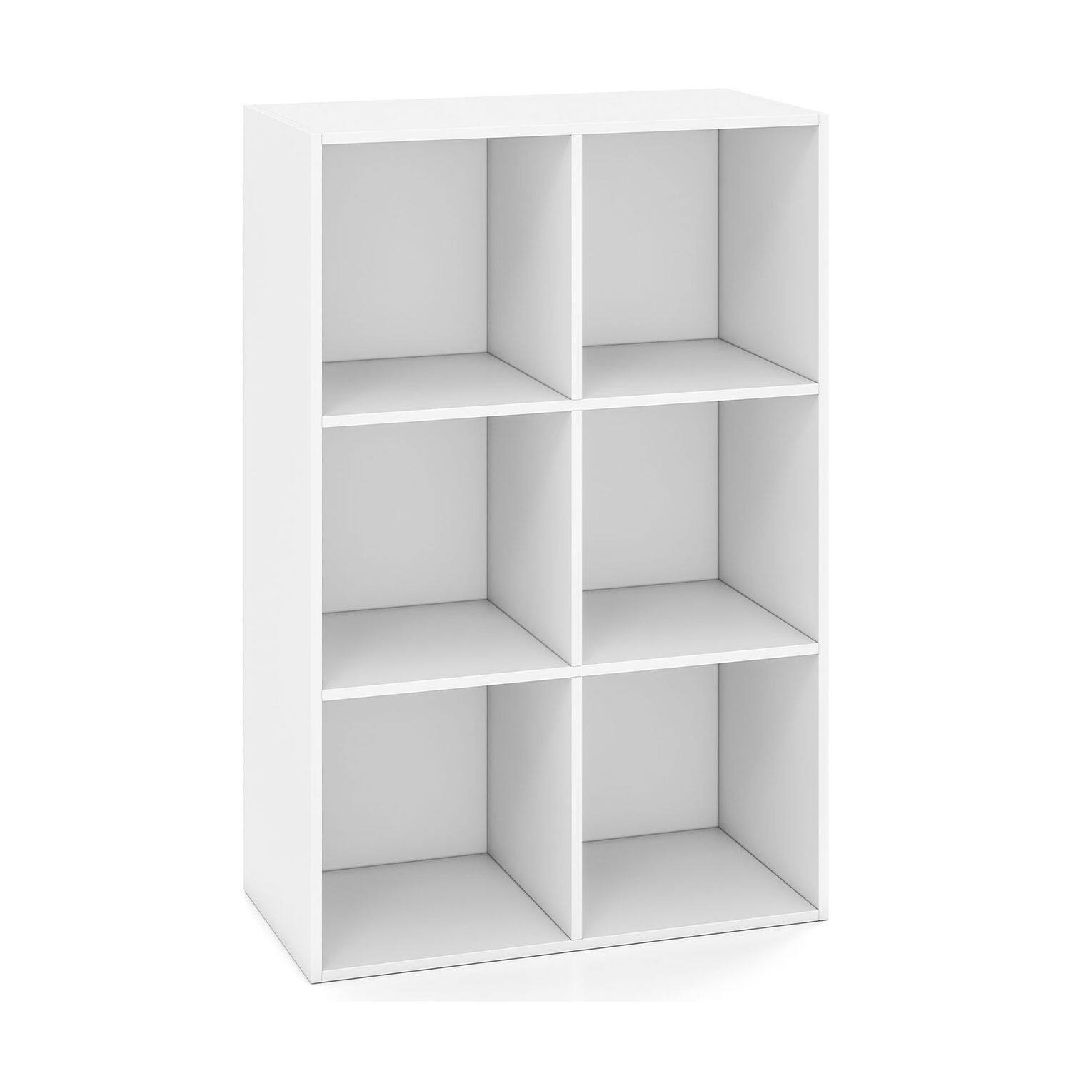 6-Cube Book Shelf Wooden Bookshelf Modern Bookcase Storage Organizer