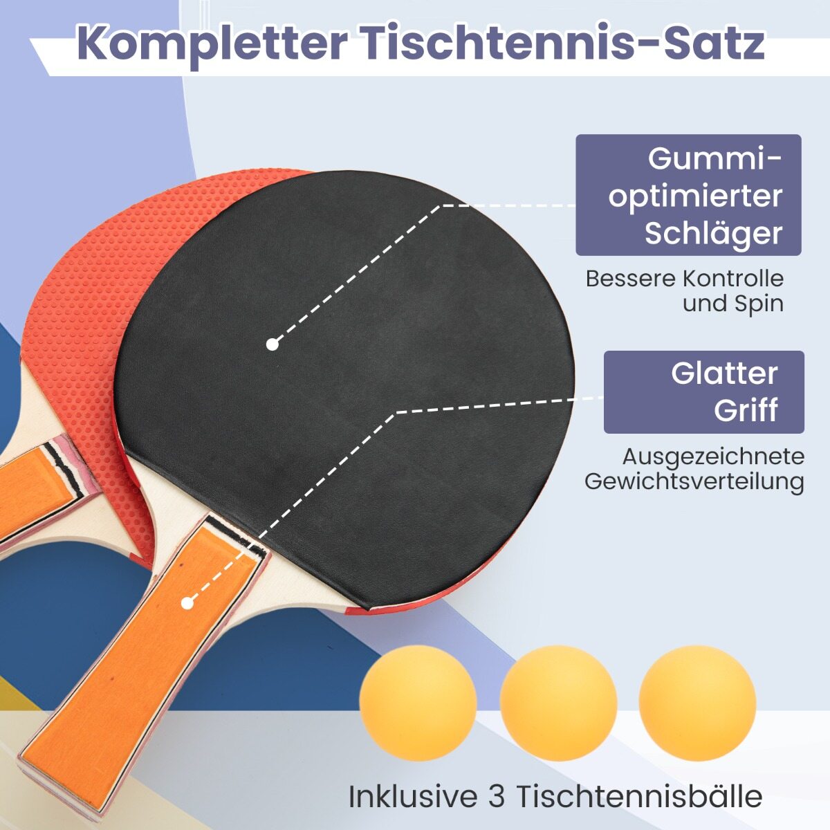 Ruumisäästlik kokkupandav pingpongilaud võrguga, lauatennis 2 reketi ja 3 palliga, reguleeritavate jalgadega 180 x 90 x 76 cm