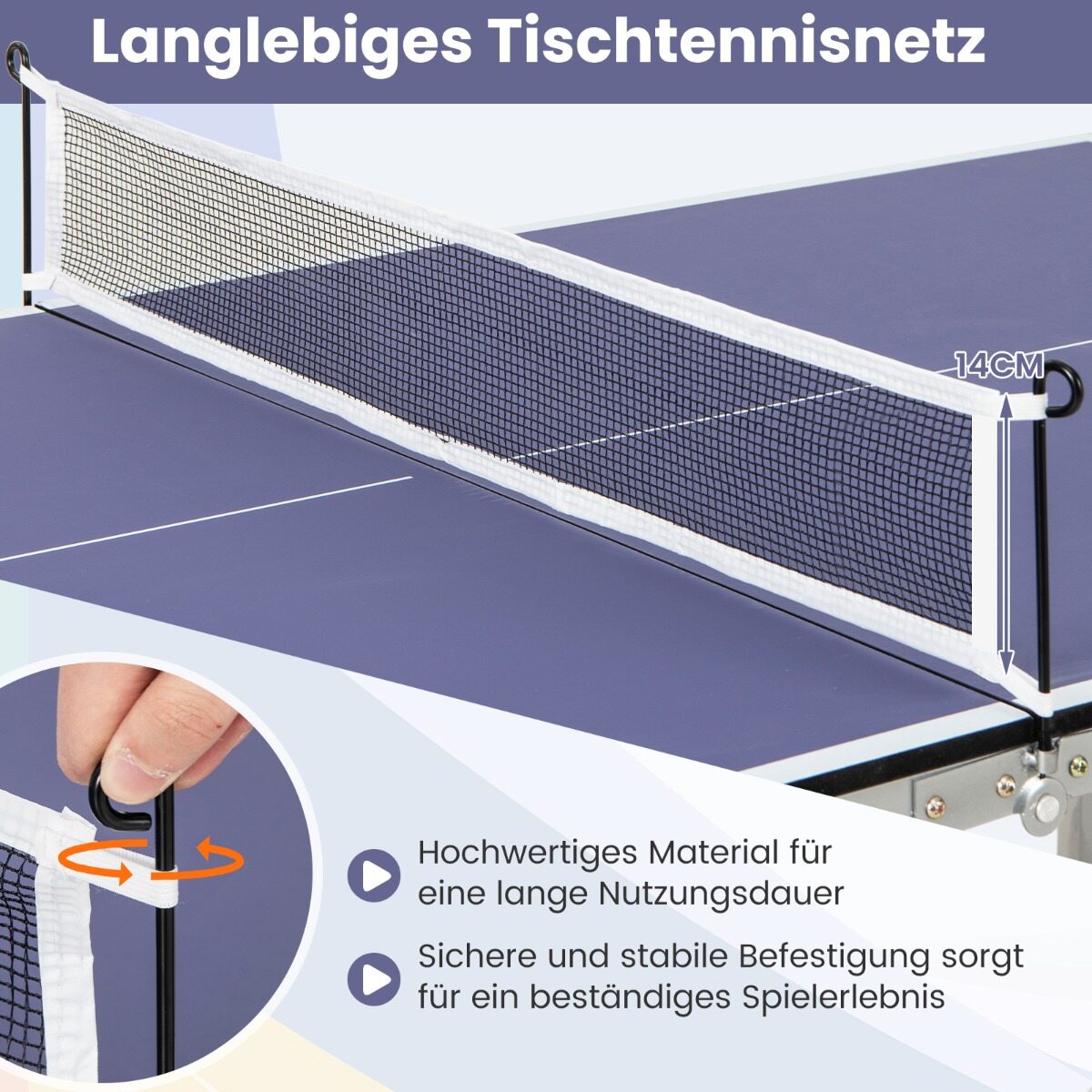 Ruumisäästlik kokkupandav pingpongilaud võrguga, lauatennis 2 reketi ja 3 palliga, reguleeritavate jalgadega 180 x 90 x 76 cm