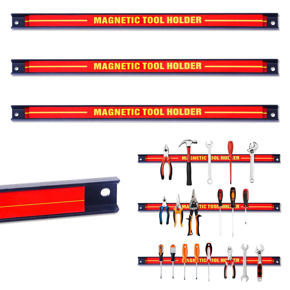 Tööriistade magnetriba 46cm 3 tk.
