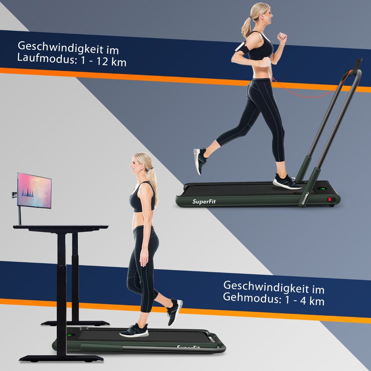 2-ühes kokkupandav elektriline jooksulint