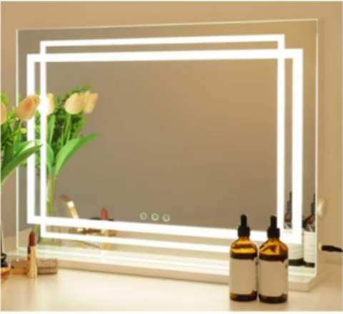 LED-valgustusega meigipeegel 3 värvilise hämardusrežiimi ja nutika puutetundliku juhtimisega 58 x 12 x 48 cm
