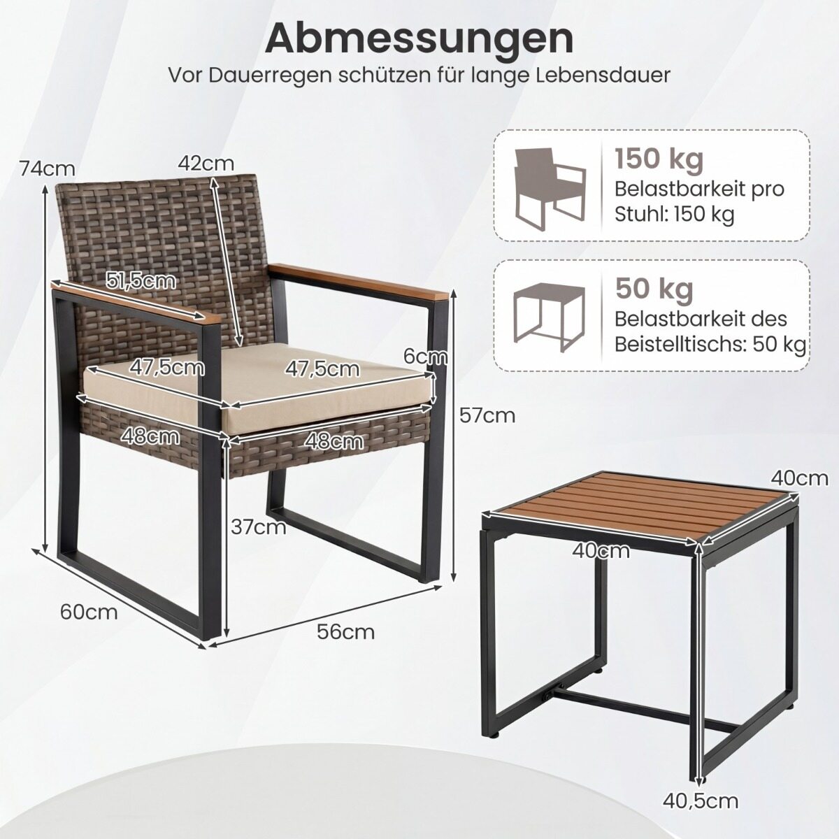 Rõdu mööblikomplekt kahe tooli, abilauda ja pehmete patjadega. Diivanitoolide komplekt, beež.