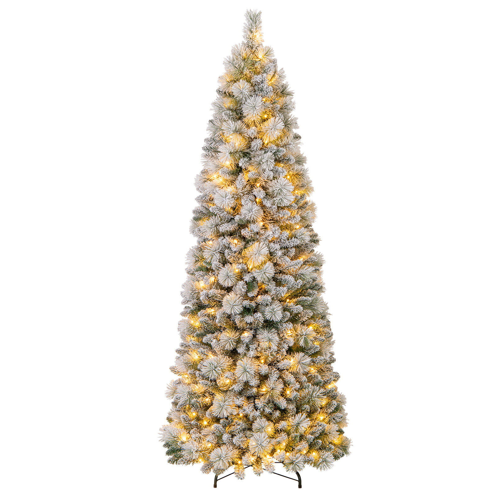 210 cm pikkune kunstkuusk valgustusega. Hüpik-kuusk 200 sooja valge LED-tule ja 680 oksaotsaga.