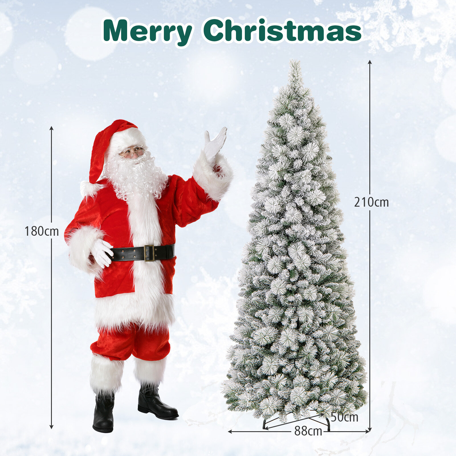 210 cm pikkune kunstkuusk valgustusega. Hüpik-kuusk 200 sooja valge LED-tule ja 680 oksaotsaga.
