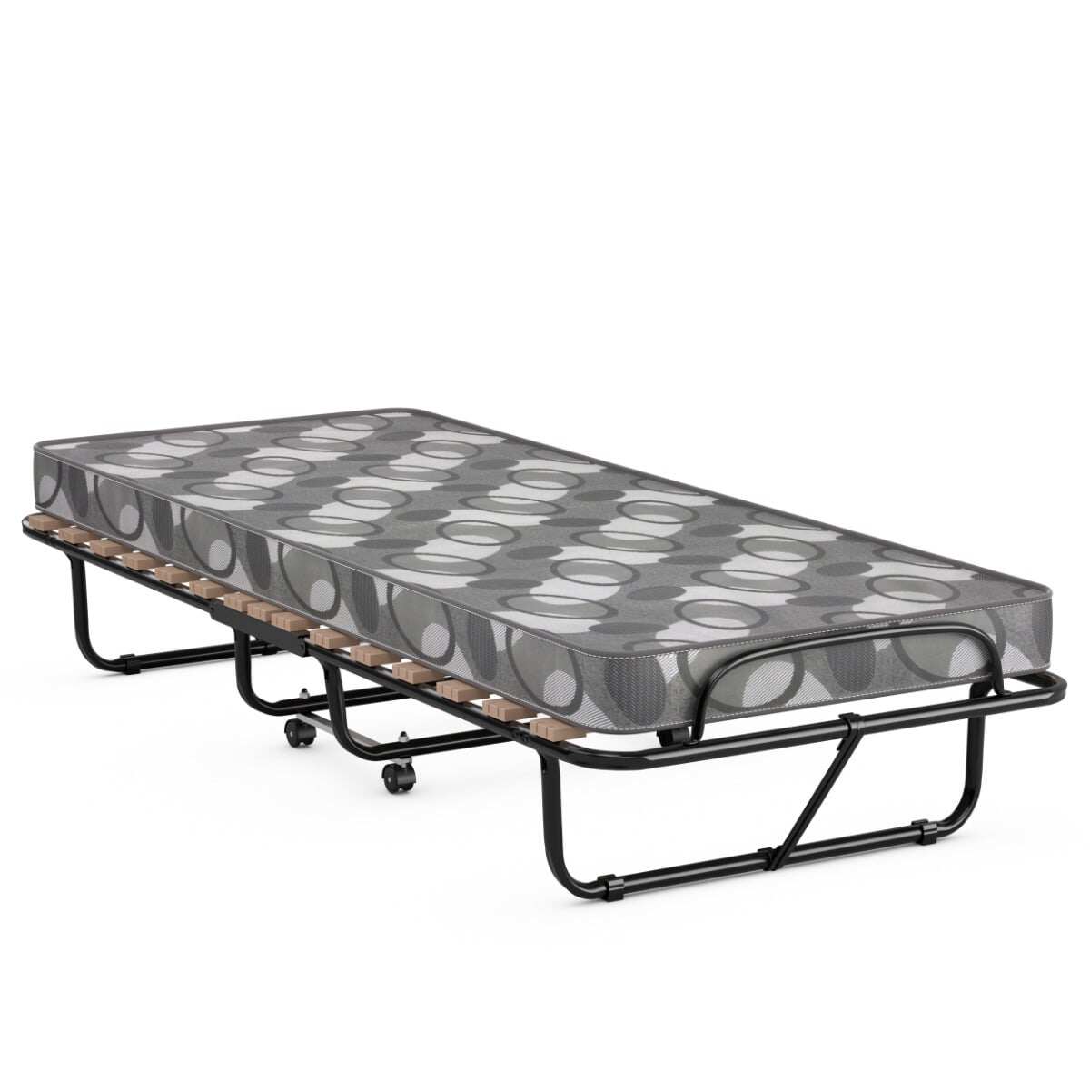 Kokkupandav voodi madratsiga Kaasaskantav ja rullitav külalistevoodi 190 x 80 x 33 cm Hall Valmistatud Itaalias Päritolumaa: Itaalia
