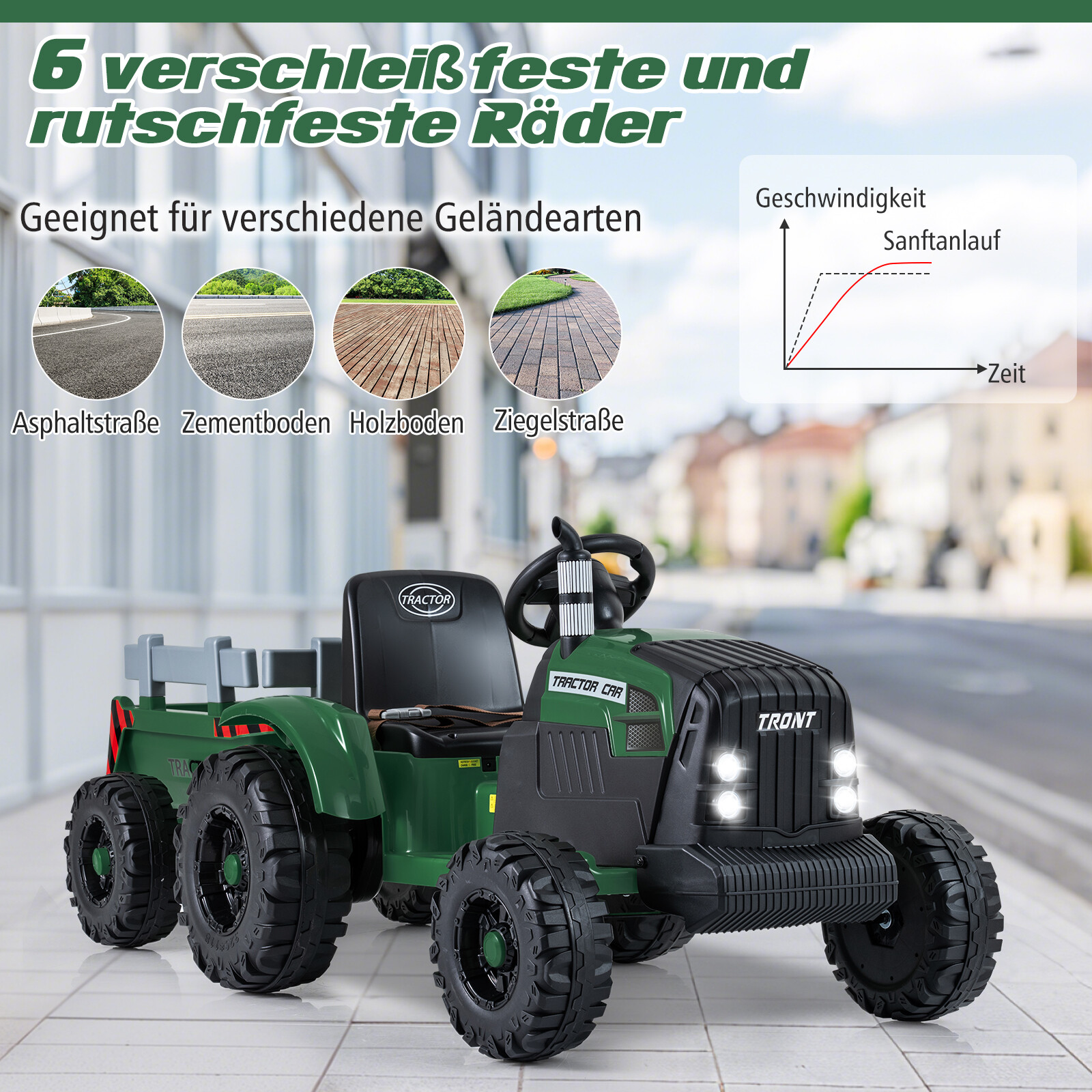24 V laste elektritraktor haagisega, elektriauto eemaldatava haagisega, puldiga, tumeroheline