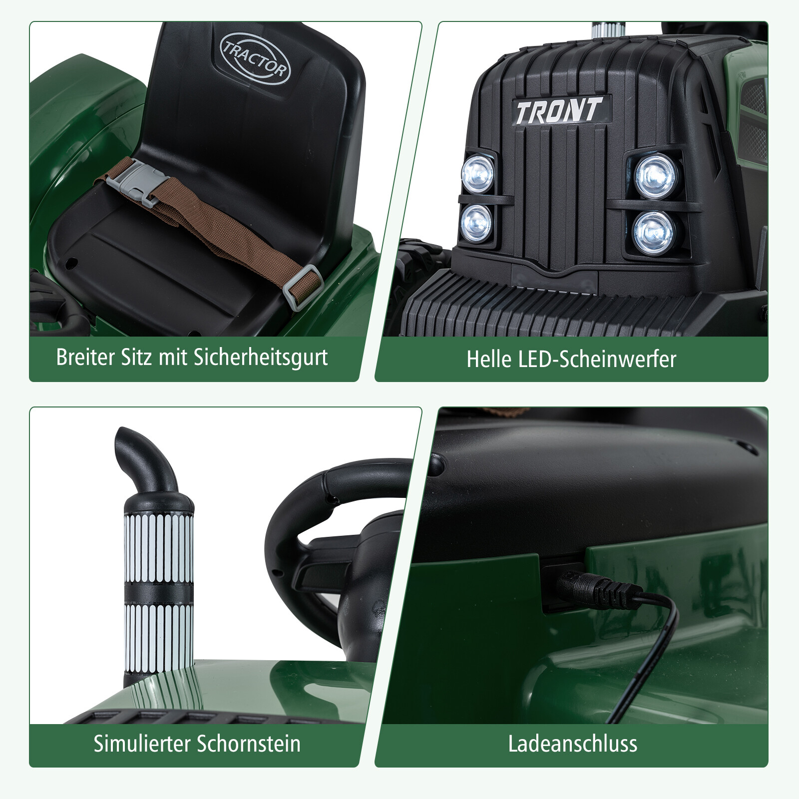 24 V laste elektritraktor haagisega, elektriauto eemaldatava haagisega, puldiga, tumeroheline