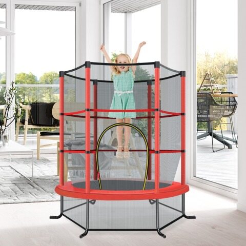 Ø140cm aiabatuut turvavõrguga, kandevõime kuni 135 kg, lastele alates 3. eluaastast, punane