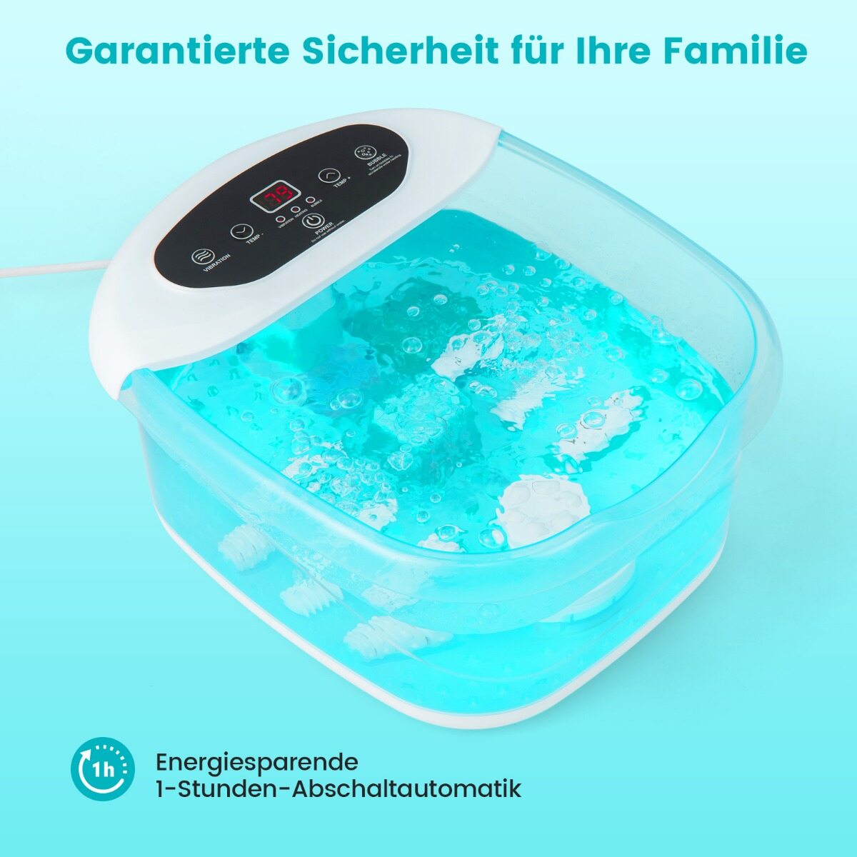 Jalamassaaži jalavann elektriline jalamassaažiseade soojendusega jääsinine