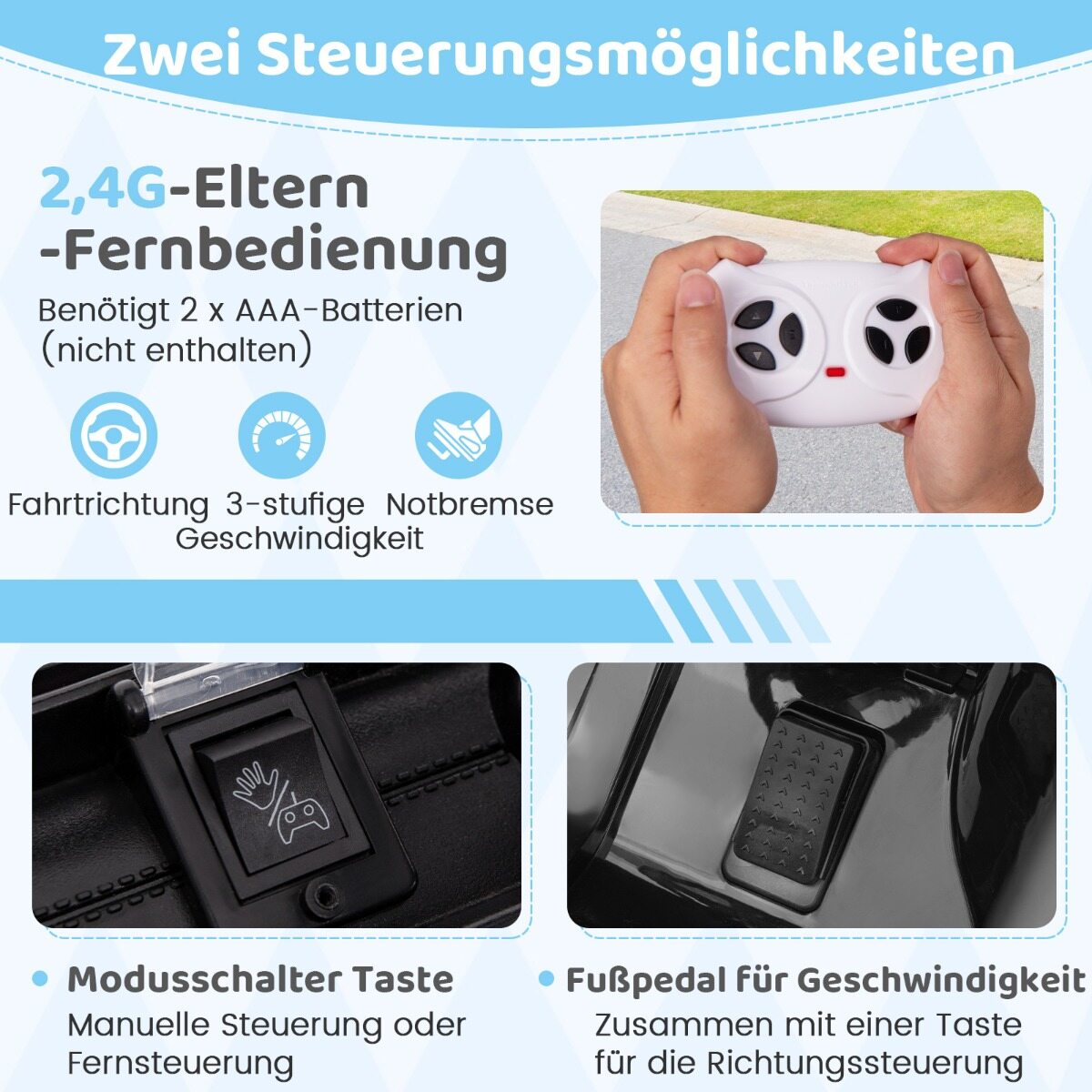 Laste elektriauto 2,4 G puldi ja USB ning tulede ja muusikaga, 12 V lasteauto, must Jeep