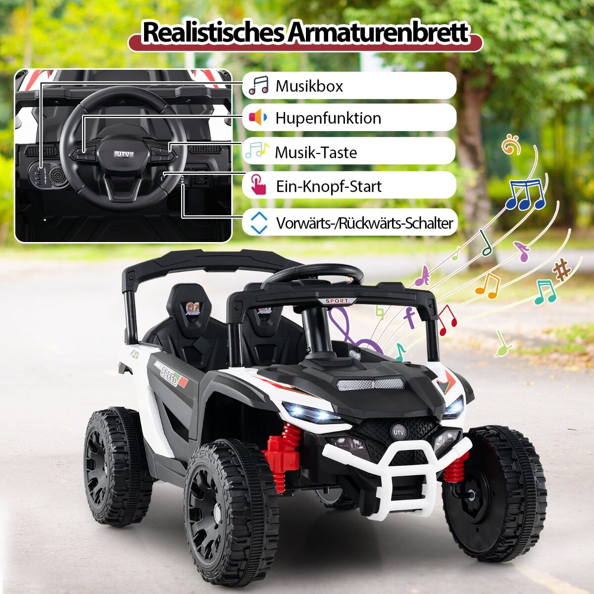 Laste 12 V elektriauto puldiga, elektriline UTV veoauto, laste auto, lastesõiduk, valge