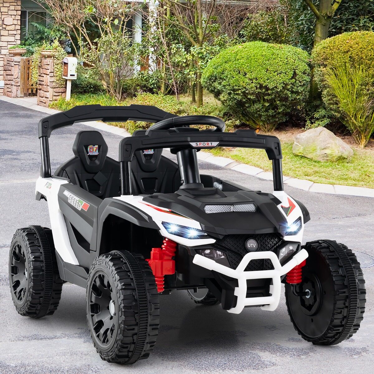 Laste 12 V elektriauto puldiga, elektriline UTV veoauto, laste auto, lastesõiduk, valge