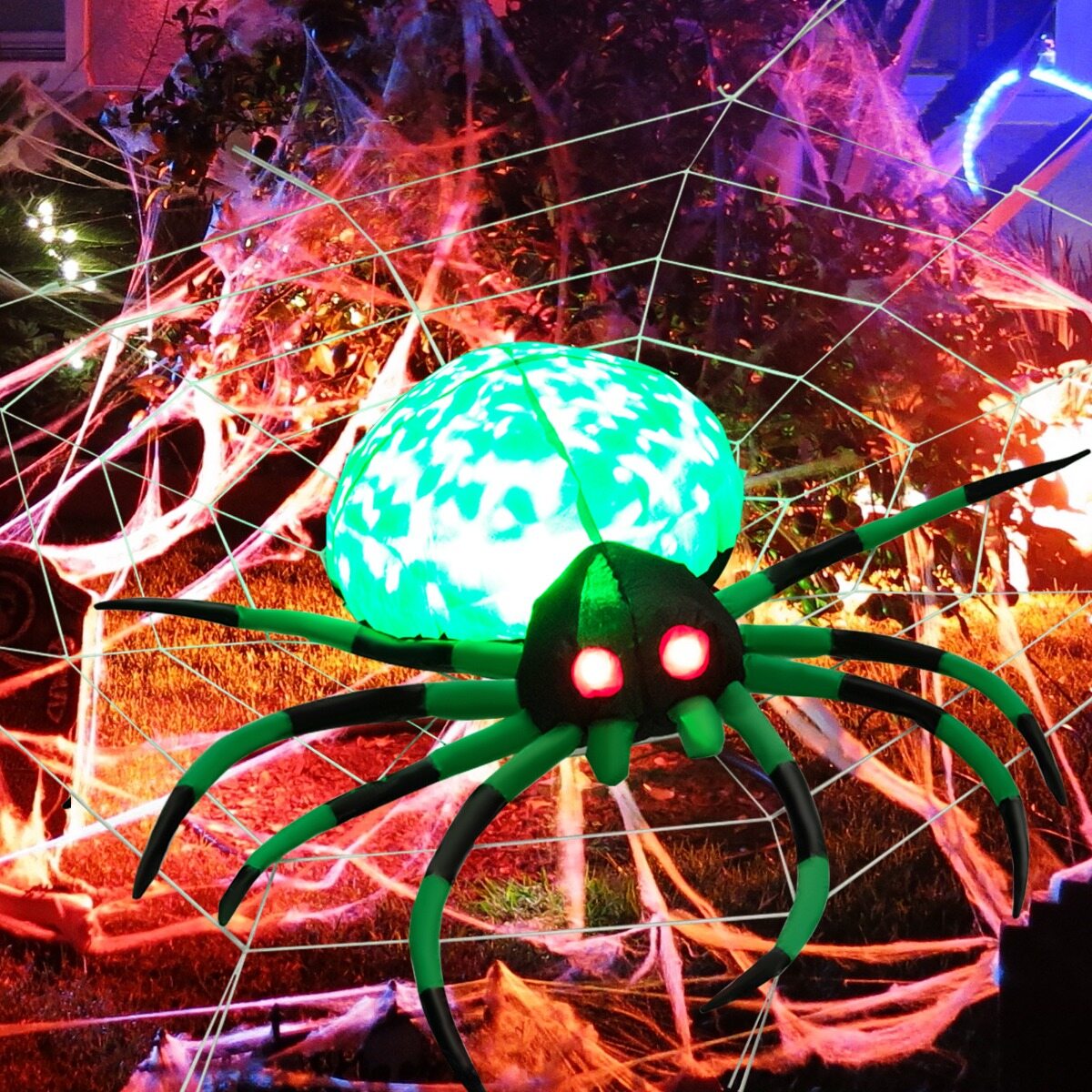 Halloweeni kaunistus Täispuhutav ämblik võrguga 153 x 92 x 100 cm