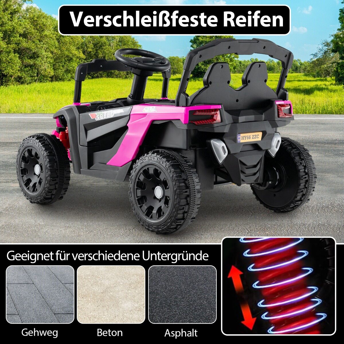 Laste 12 V elektriauto puldiga Elektriline UTV veoauto Lasteauto Laste sõiduk Roosa