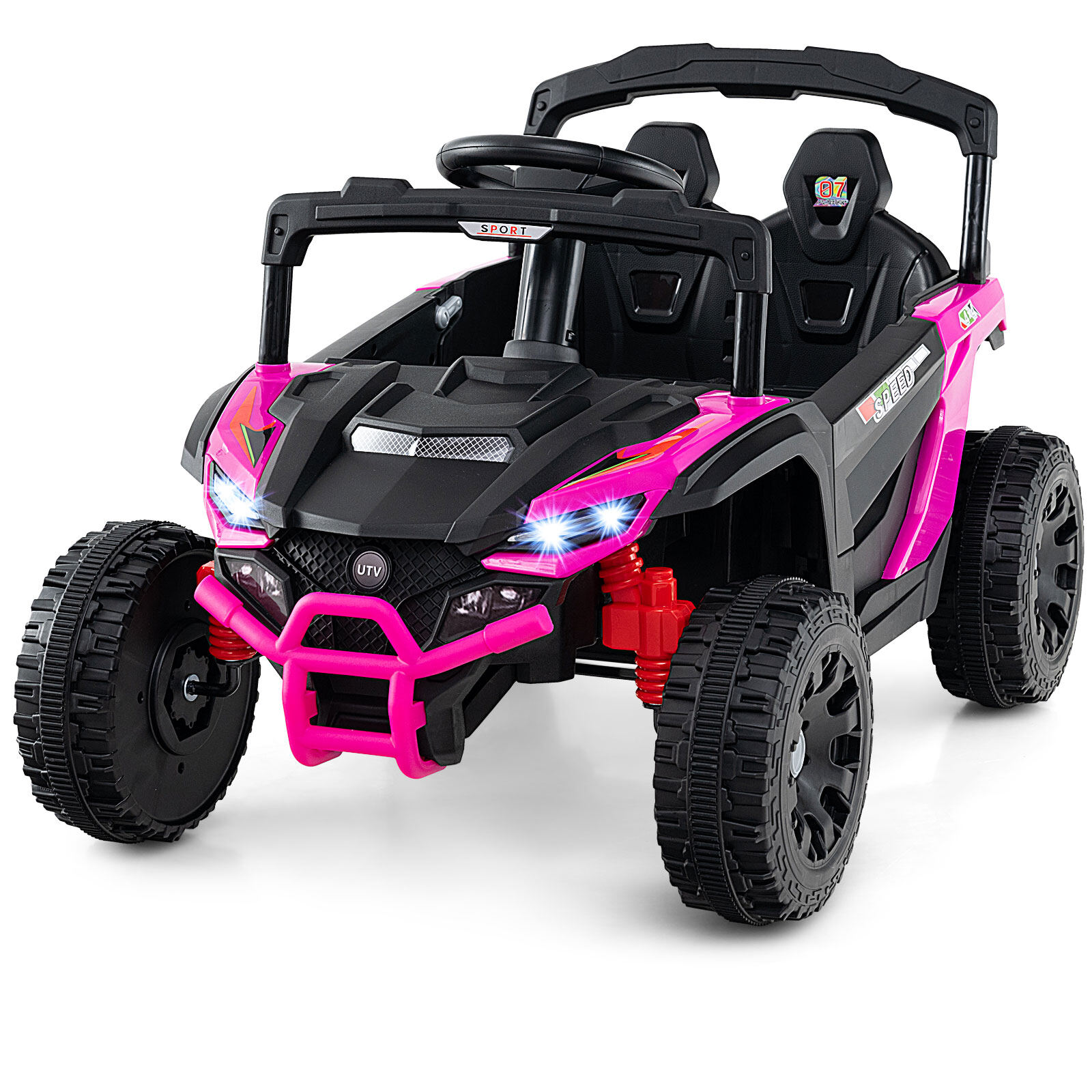 Laste 12 V elektriauto puldiga Elektriline UTV veoauto Lasteauto Laste sõiduk Roosa