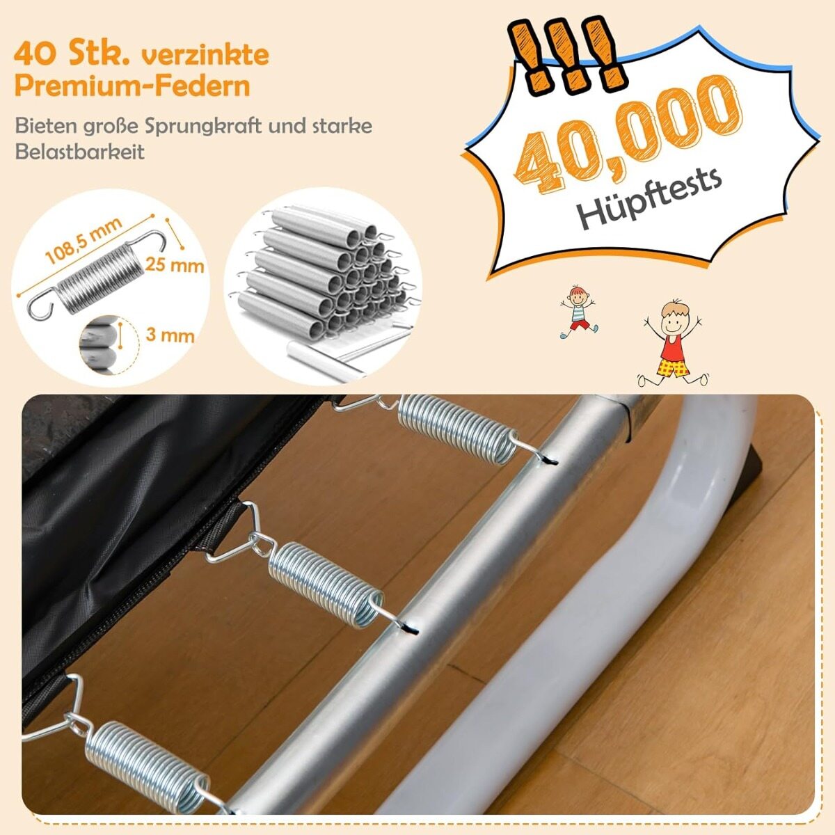 3-ühes laste batuut kiige ja horisontaalse vardaga, aiabatuut, oranž