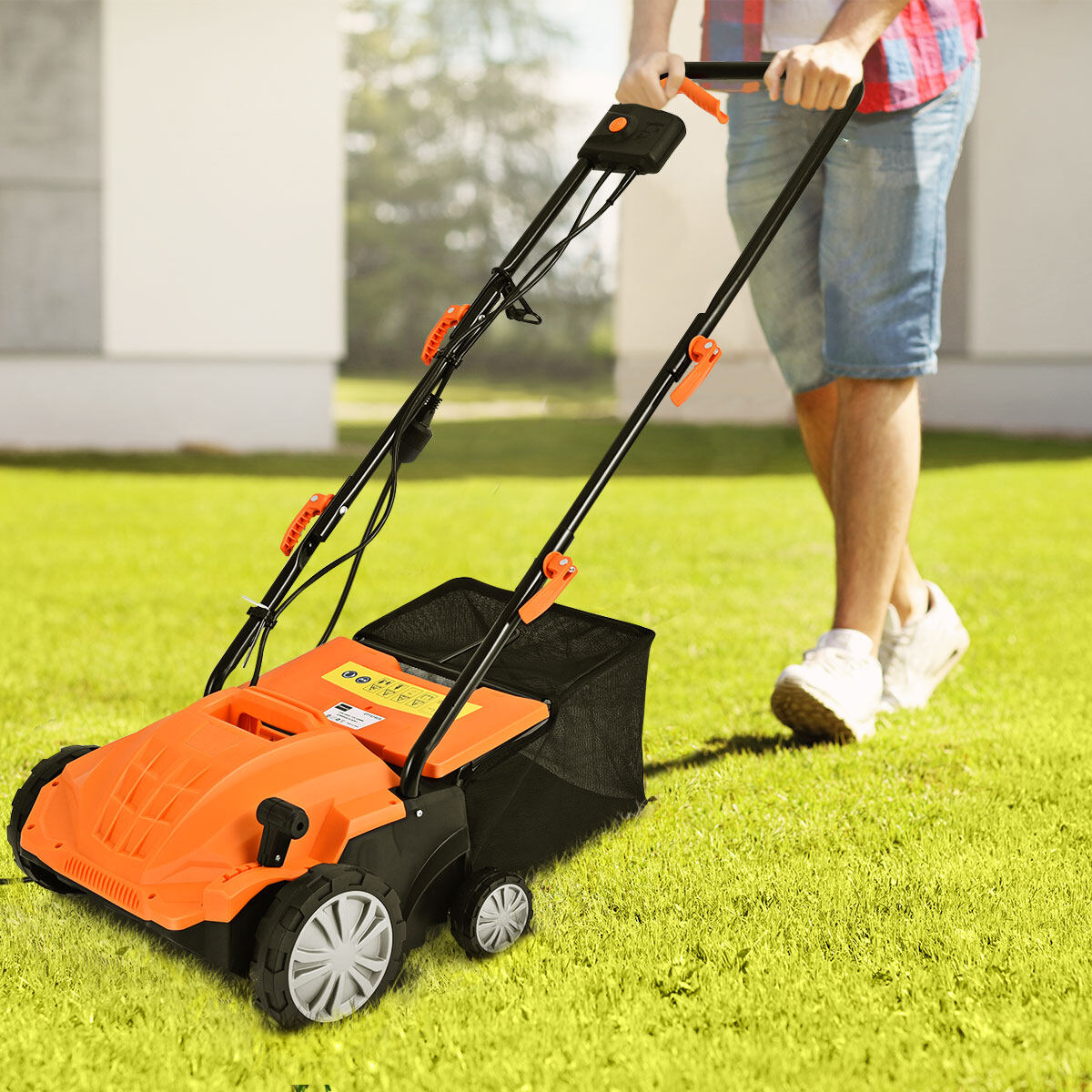 Elektriline muruniiduk-aeraator 1500 W, 3 taset, töösügavus 32 cm, töölaius 104,5 x 51 x 103 cm, oranž