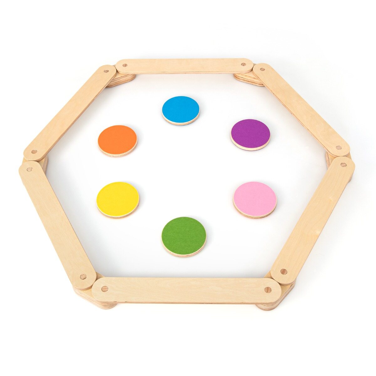 12-piece balance beam with 6 balancing stones freely combinable made of wood for children