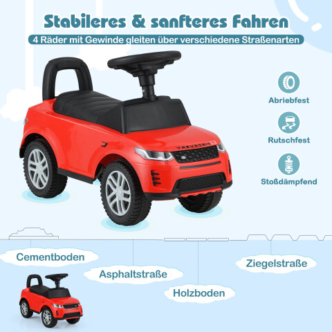 Lastele mõeldud autopedaalide mänguasi signaali, mootori helide ja istmealuse panipaigaga, punane