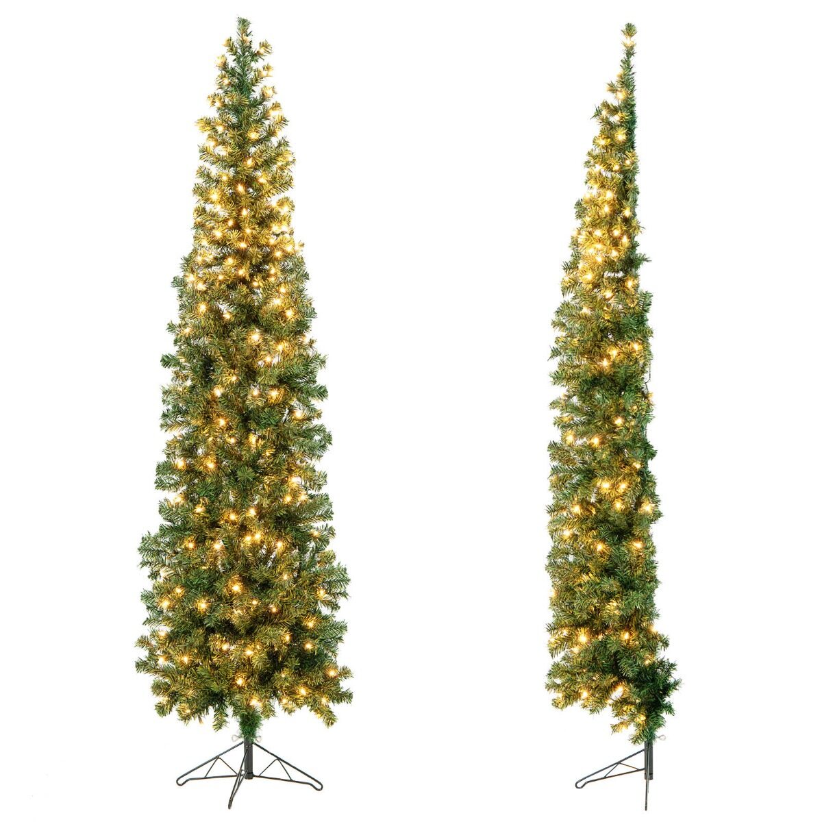 210 cm pikkune kunstlik poolkuu jõulupuu 150 LED-tulega