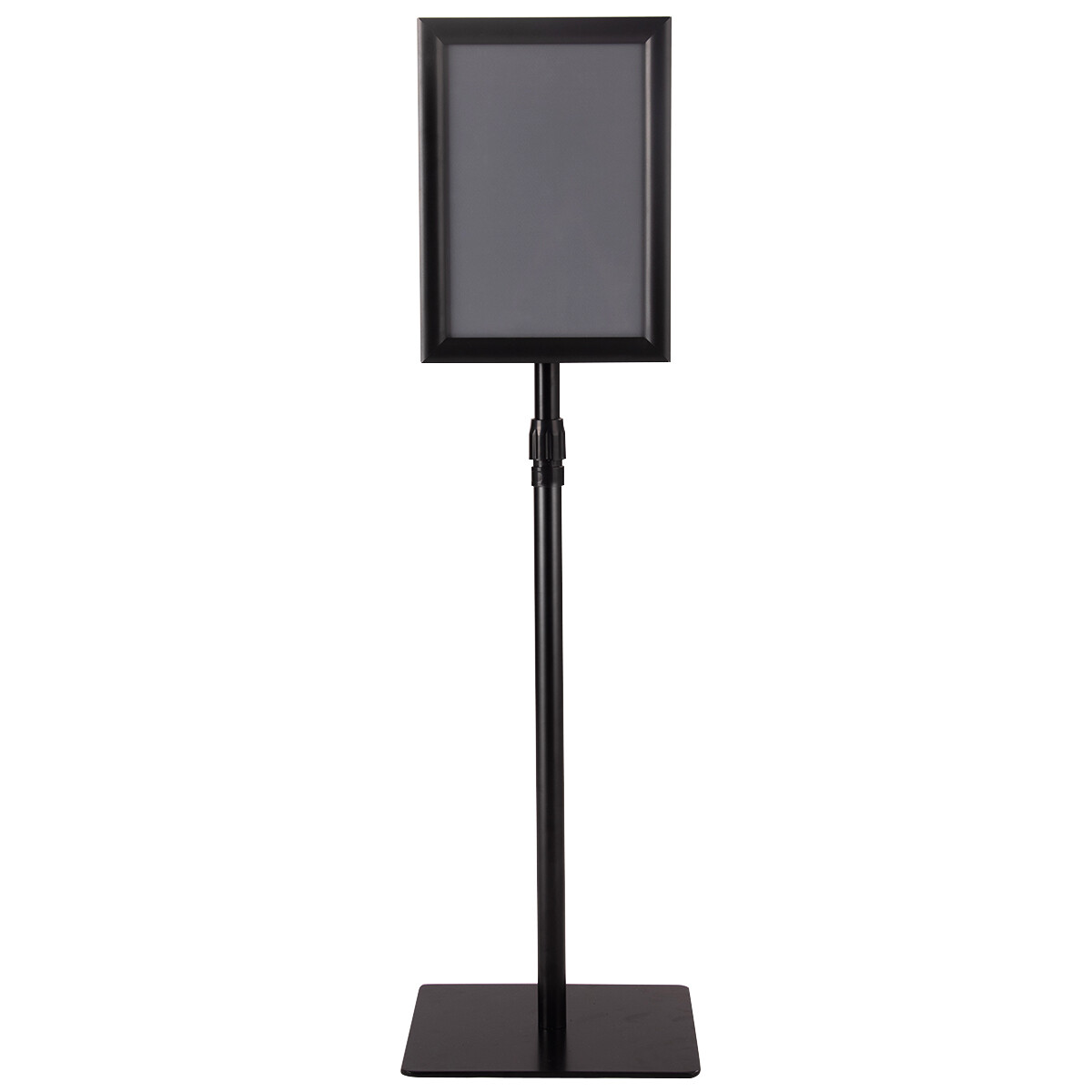 DIN A4 infoalus, kõrguse reguleerimisega, eemaldatav plakatialus, hõbedane/must plakat 33 x 24 cm - must
