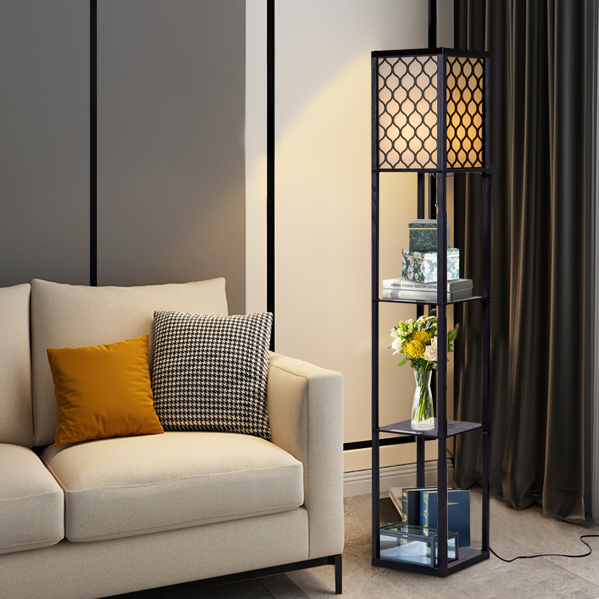 Moodne lamp 160 cm raamaturiiuliga