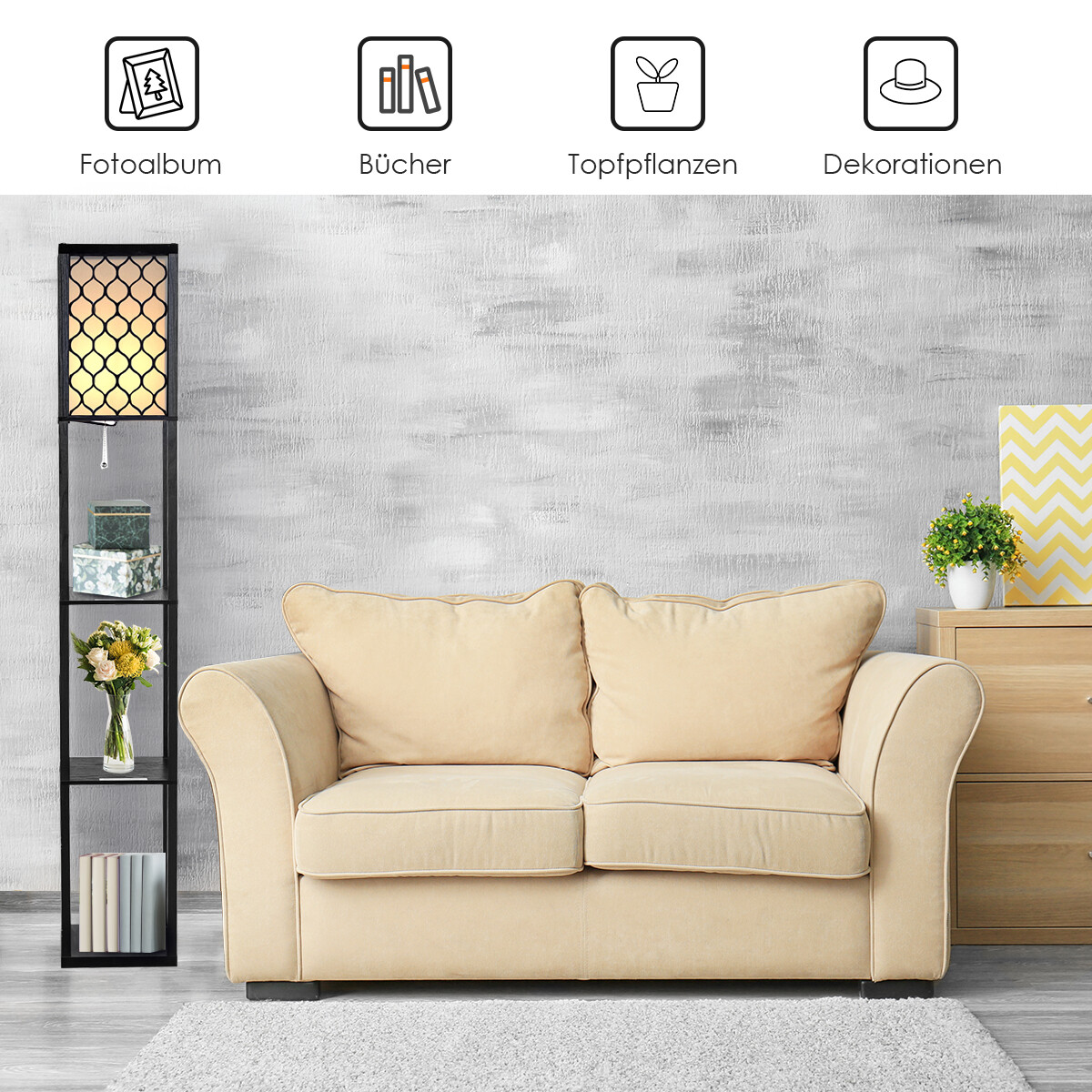Moodne lamp 160 cm raamaturiiuliga