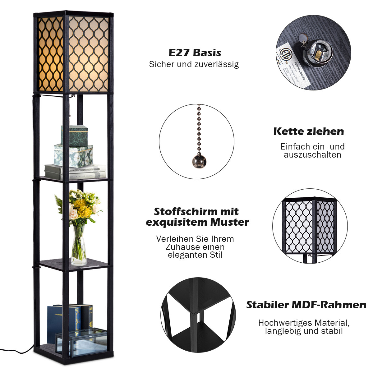 Moodne lamp 160 cm raamaturiiuliga