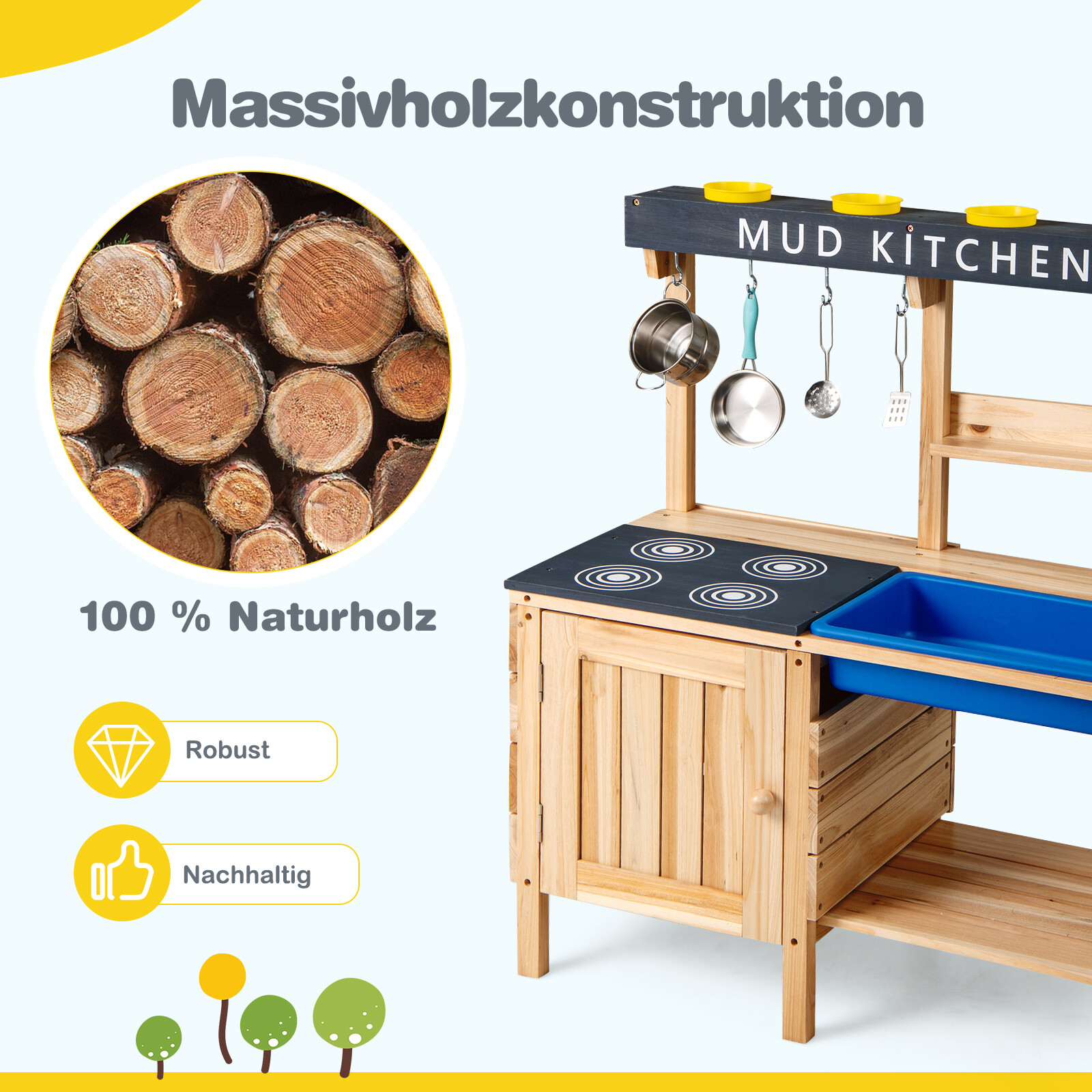 Lastele mõeldud mudaköök eemaldatava valamu ja tarvikutega, mänguköök, lasteköök