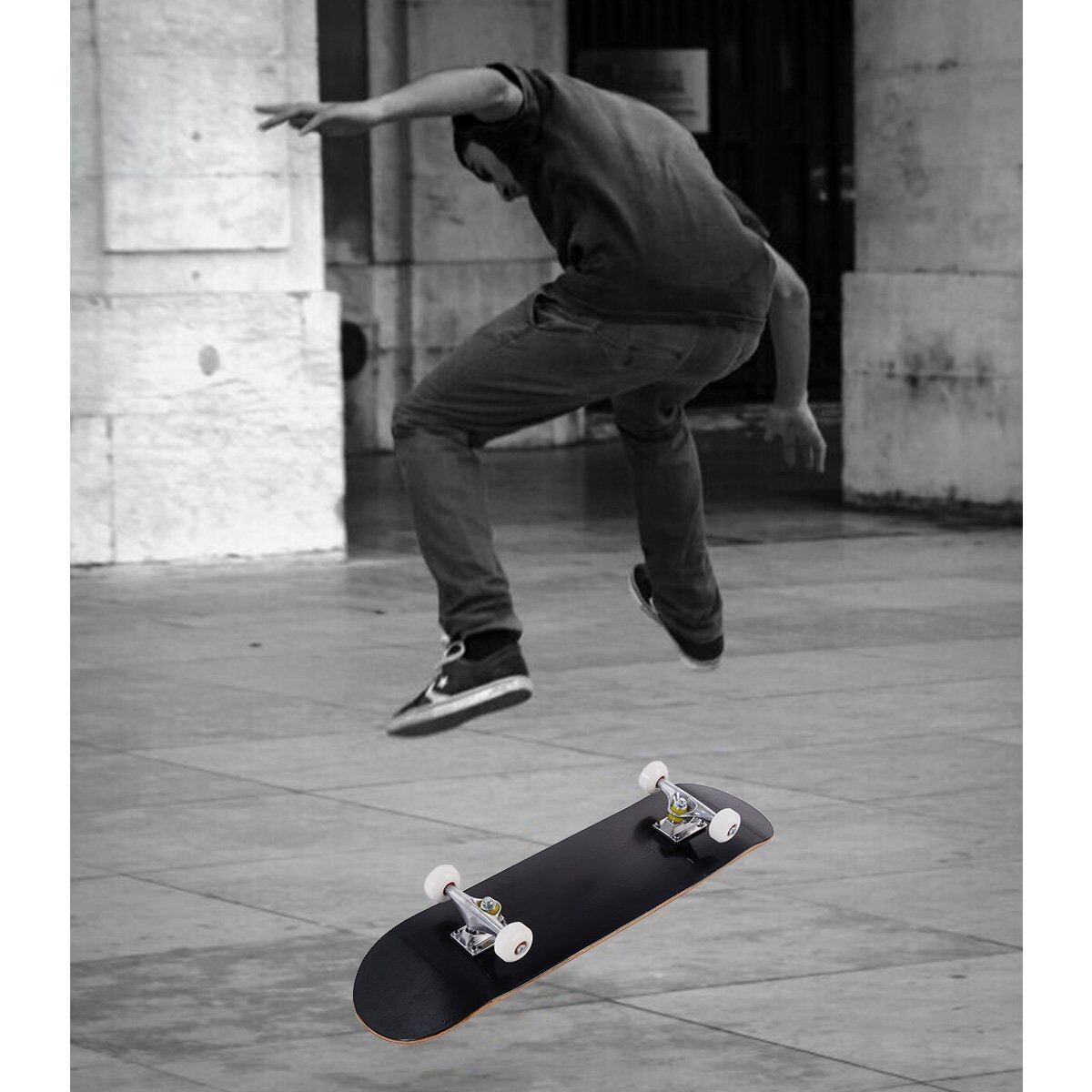 Rula, komplekt, Funboard, Minicruiser, puidust, Longboard, 20x79cm - must