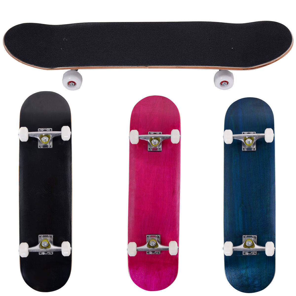 Rula, komplekt, Funboard, Minicruiser, puidust, Longboard, 20x79cm - must