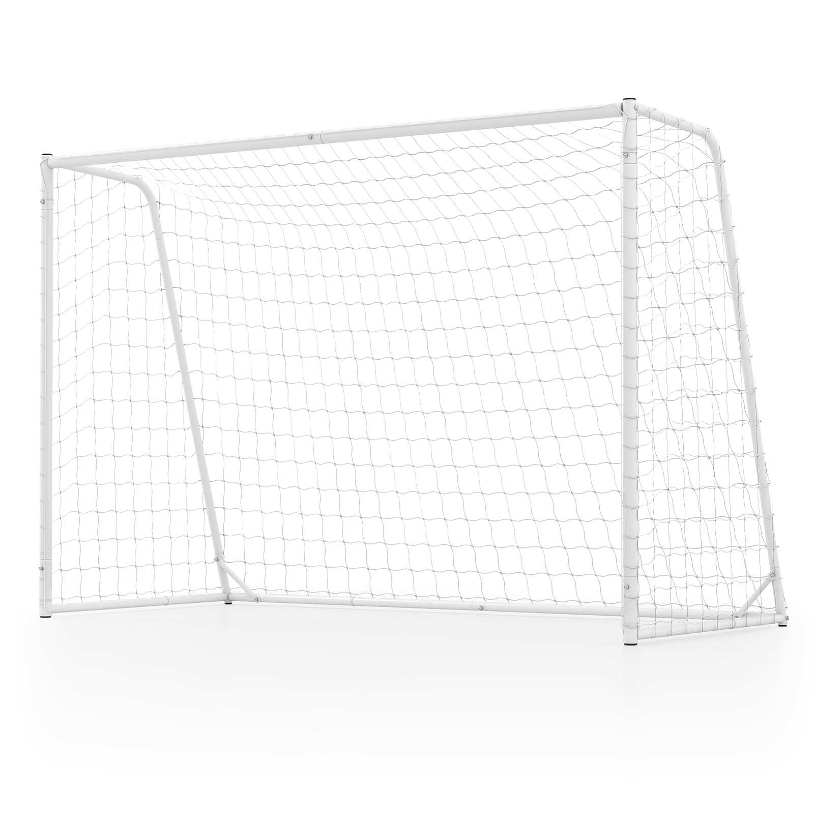 Jalgpallivärav vastupidava metallraami ja PE-võrguga 300 x 204 cm Valge jalgpallivärav