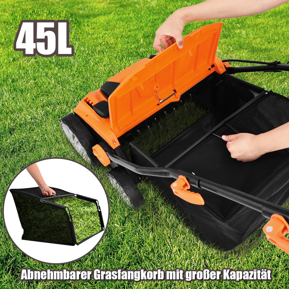 Elektriline muruniiduk-aeraator 1800 W, 2 töösügavustaset, 67 x 58 x 86 - 104 cm, oranž