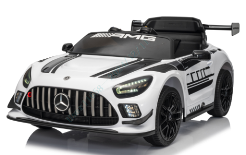 Sõiduauto litsentseeritud Mercedes-AMG GT3 lasteauto puldiga, 3 käiku, valge