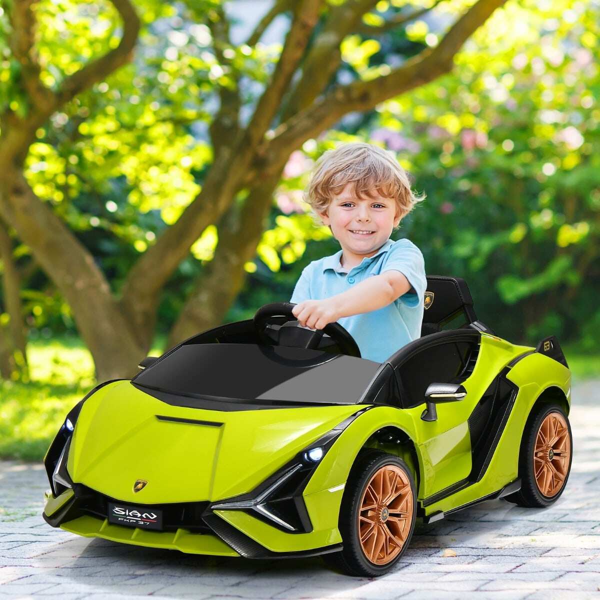 12 V Lamborghini laste elektriauto 2.4 G puldiga lasteauto 3-5km/h MP3-ga roheline