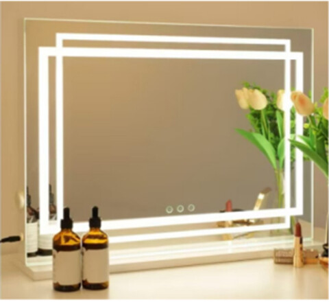LED-valgustusega meigipeegel 3 värvilise hämardusrežiimi ja nutika puutetundliku juhtimisega 80 x 14 x 62 cm