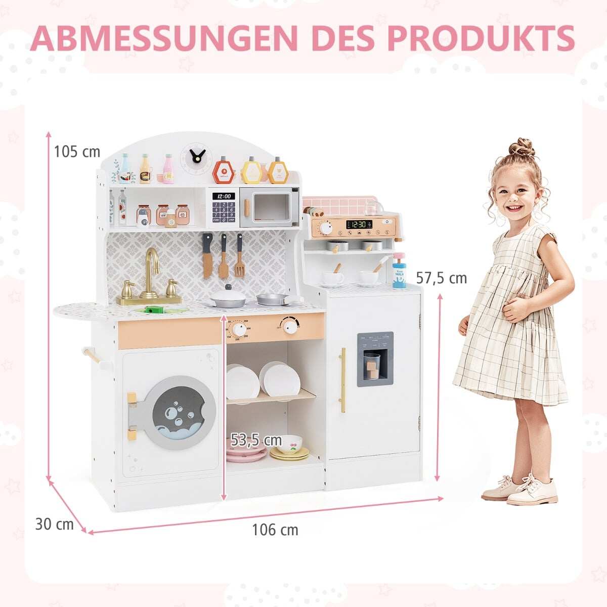 Laste köök + laste istmete komplekt 3 ühes, joonistuslaud 2 tooliga, puidust mänguköök 27 aksessuaariga