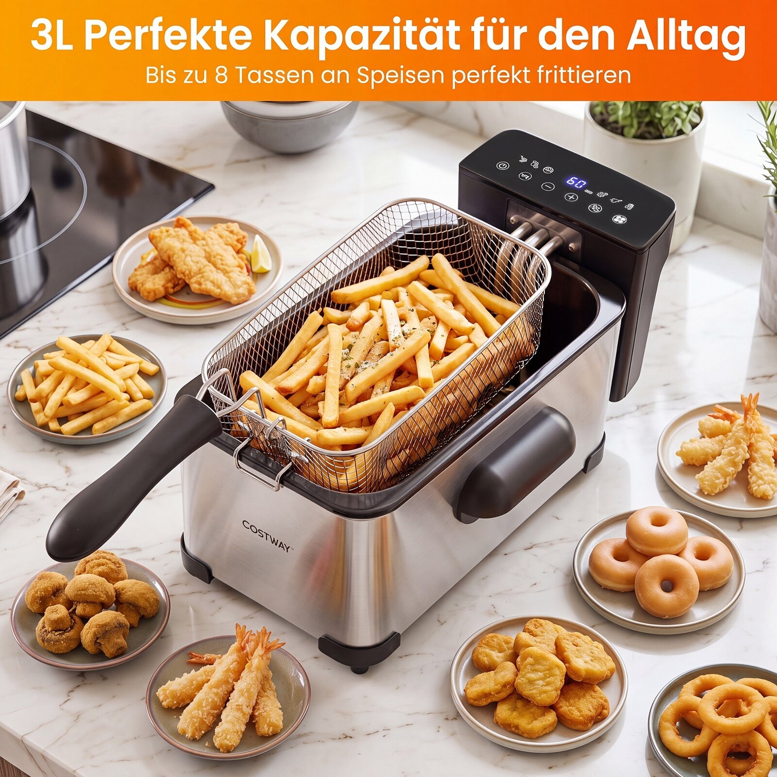 Dettaglio prodotto - Display touch LED e programmi friggitrice