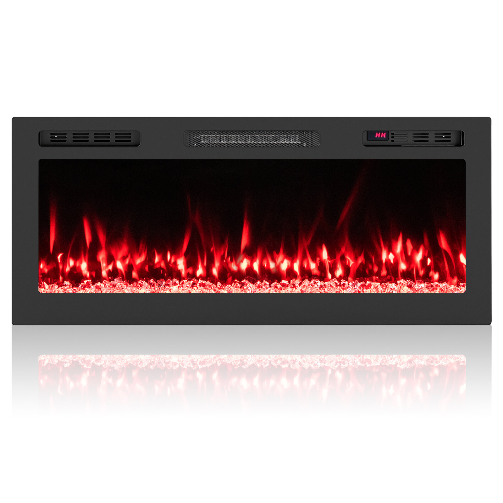 107 cm elektrikamin küttekehaga 750 W/1500 W sisseehitatud kamin puldi ja rakendusega juhtimisega WiFi