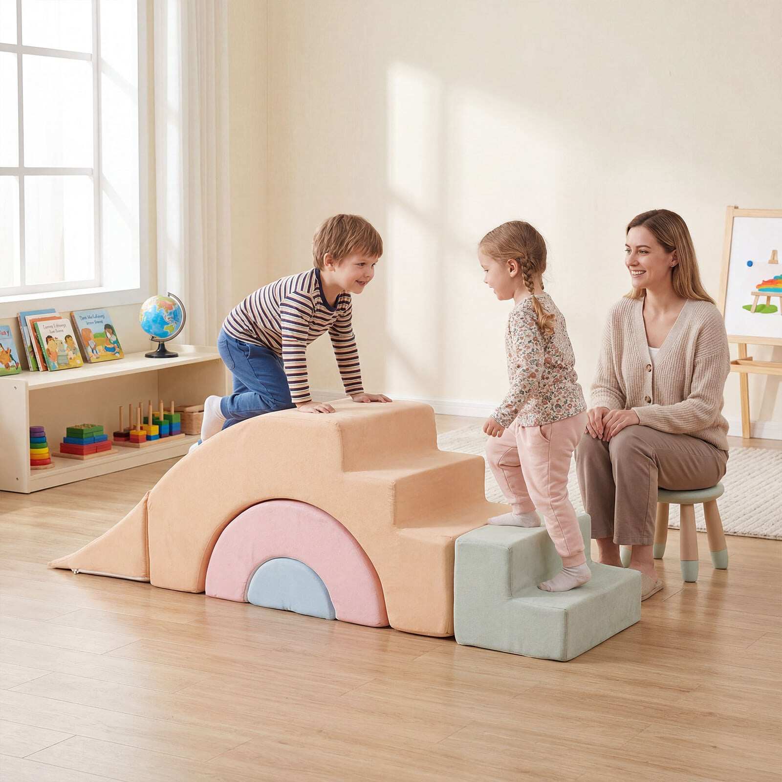 Vahtronimisklotsid väikelastele, 5-osaline laste ronimismänguasjade komplekt beebidele - mitmevärviline