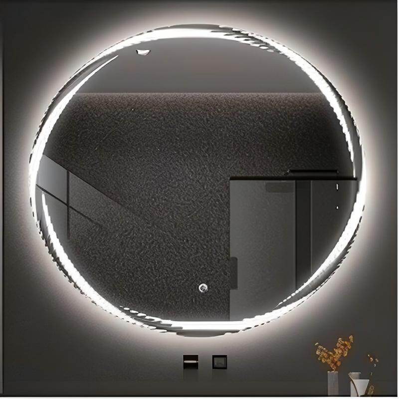 Valgustatud vannitoapeegel, 50 cm ümmargune LED-vannitoapeegel, hämardatav 3 valgusvärviga
