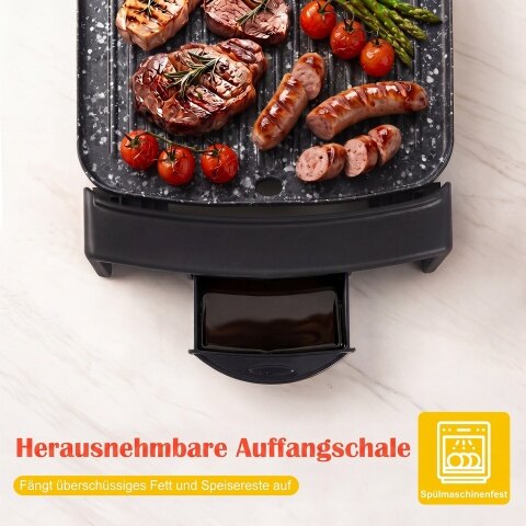 Elektrigrill 2150 W Lauagrill Elektriline kahe tsooniga sise- ja välistingimustes kasutamiseks 44 × 24 cm