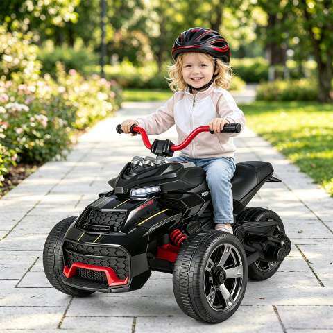 Laste elektriline ATV 12 V, Laste ATV kiirusega 3-7 km/h, 111 x 72 x 64 cm, Must
