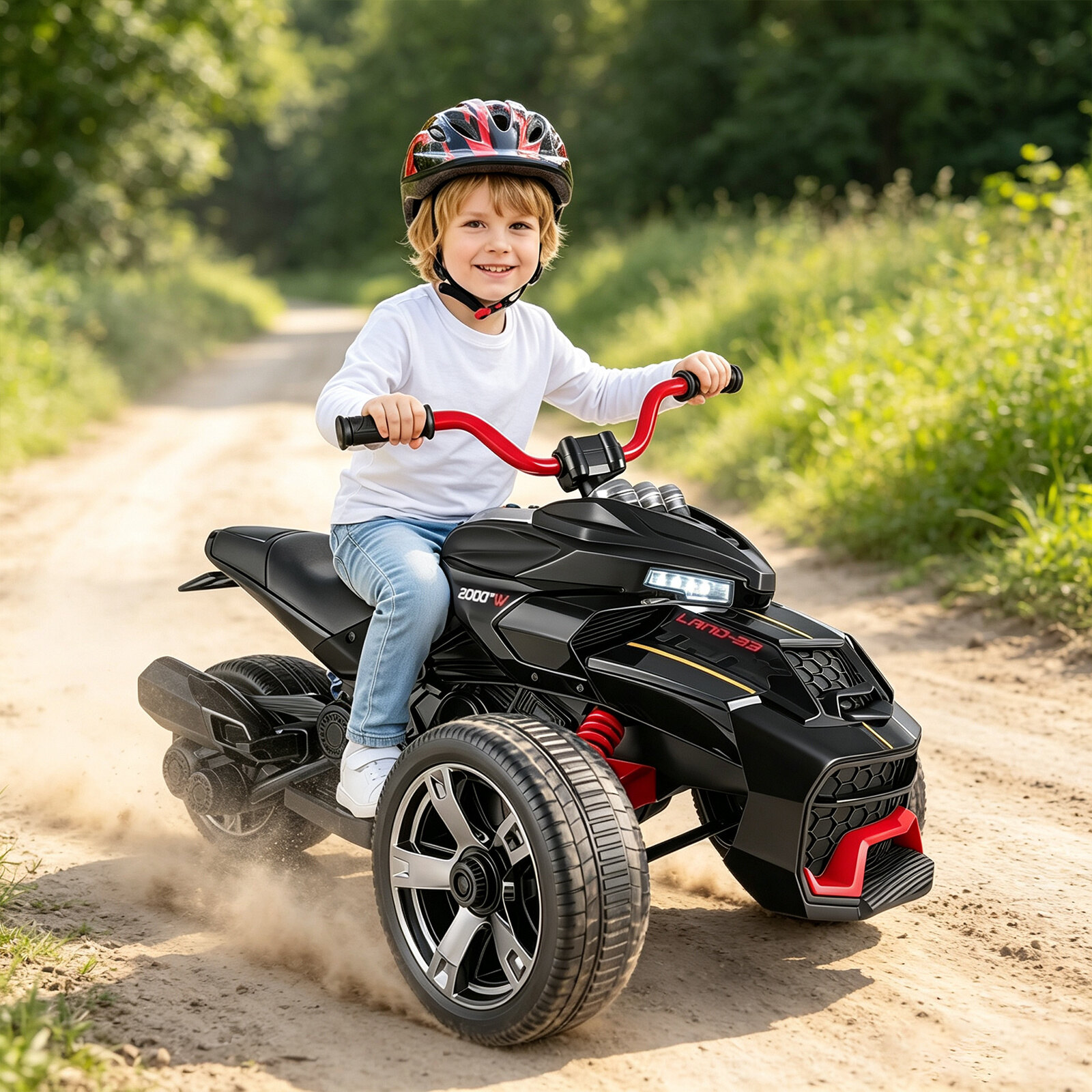 Laste elektriline ATV 12 V, Laste ATV kiirusega 3-7 km/h, 111 x 72 x 64 cm, Must