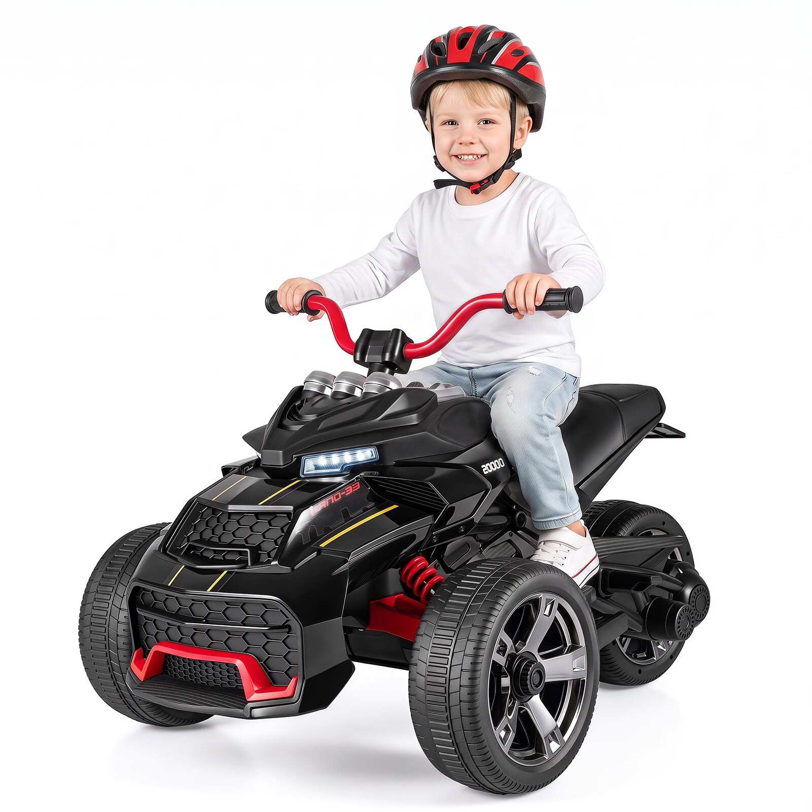 Laste elektriline ATV 12 V, Laste ATV kiirusega 3-7 km/h, 111 x 72 x 64 cm, Must