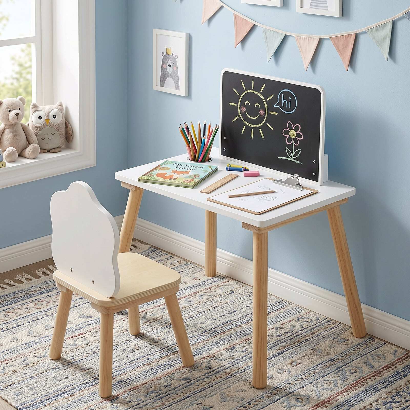 Weaning Table and Chair Set with Chalkboard Weaning Table and Chair Set with Chalkboard