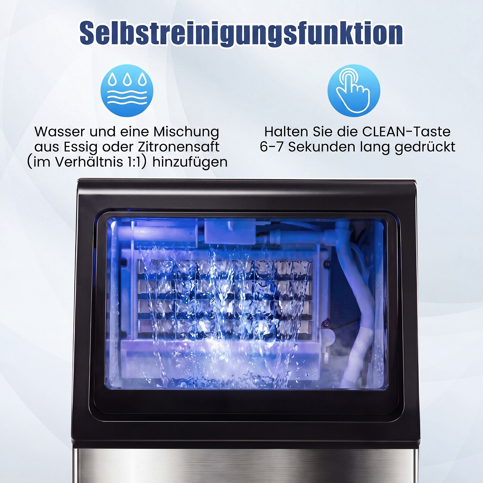 Kommertskasutusega jääkuubikumasin/jääkuubikuvalmistaja 50 kg/24 h, mahutavusega 11 kg jääd