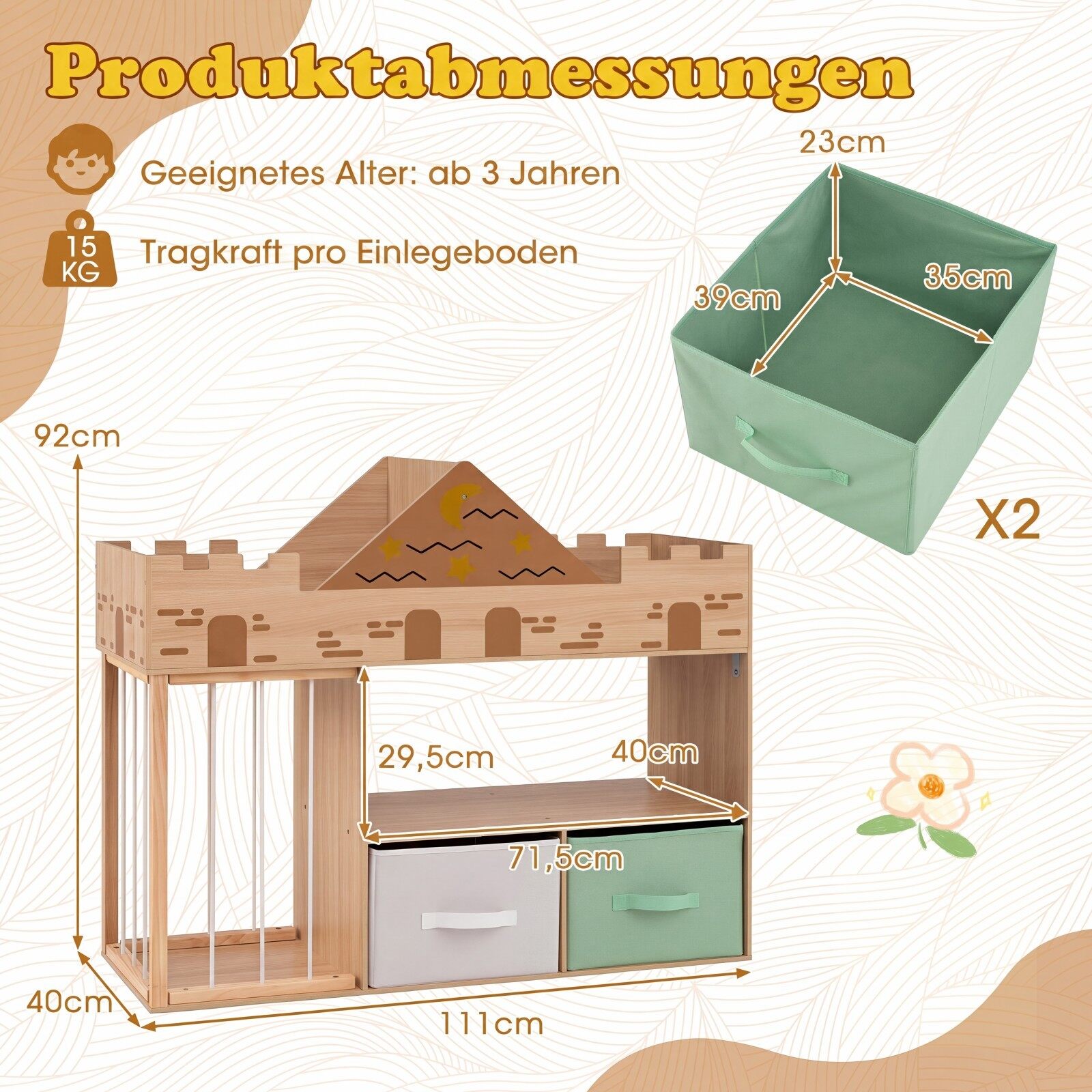 Mänguasjade hoiustamise korraldaja pehmete loomade hoiustamise ja avatud riiulitega - naturaalne